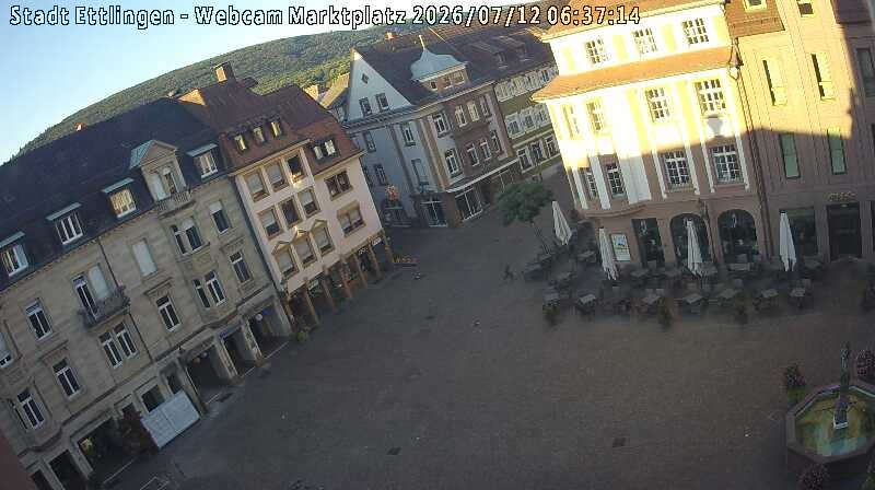 Archived image Webcam Market place in Ettlingen