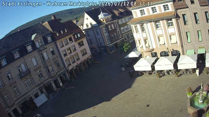 Archived image Webcam Market place in Ettlingen