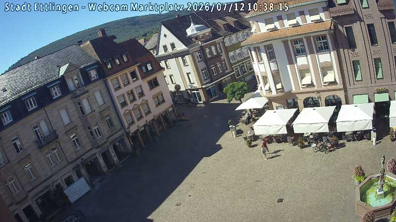 Archived image Webcam Market place in Ettlingen