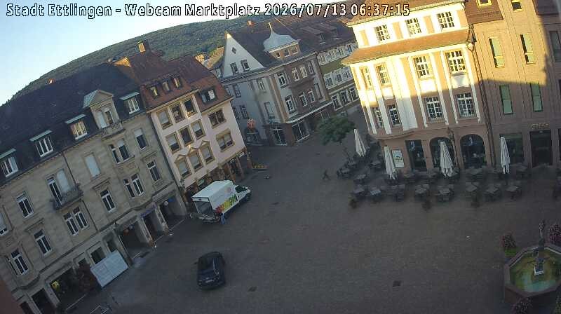 Archiv Foto Webcam Blick auf den Marktplatz Ettlingen