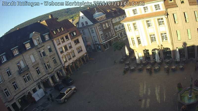Archiv Foto Webcam Blick auf den Marktplatz Ettlingen
