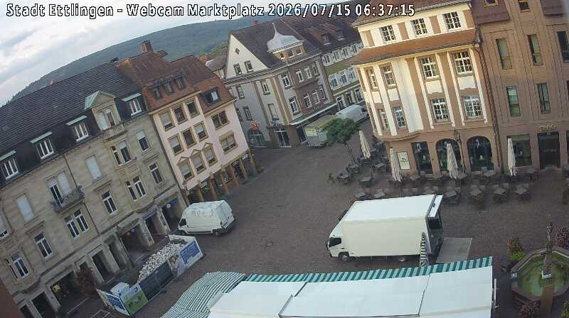 Archived image Webcam Market place in Ettlingen