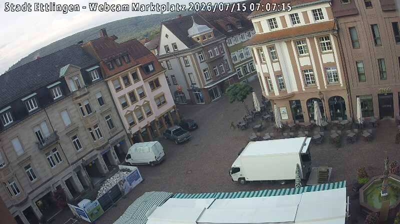Archived image Webcam Market place in Ettlingen