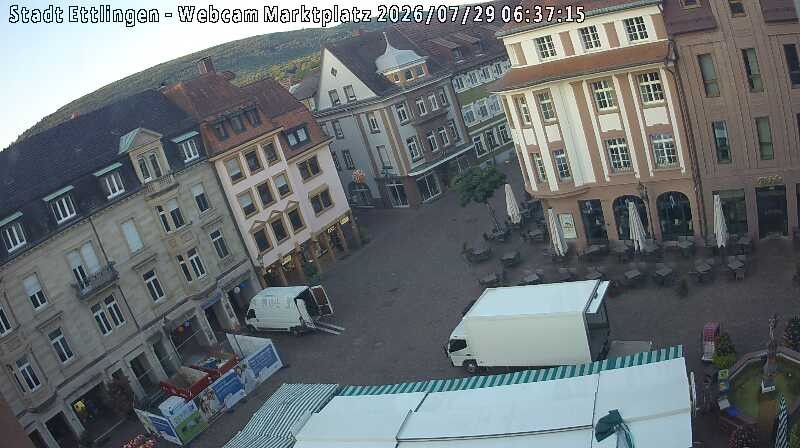 Archiv Foto Webcam Blick auf den Marktplatz Ettlingen