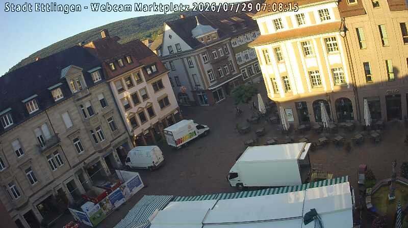 Archiv Foto Webcam Blick auf den Marktplatz Ettlingen