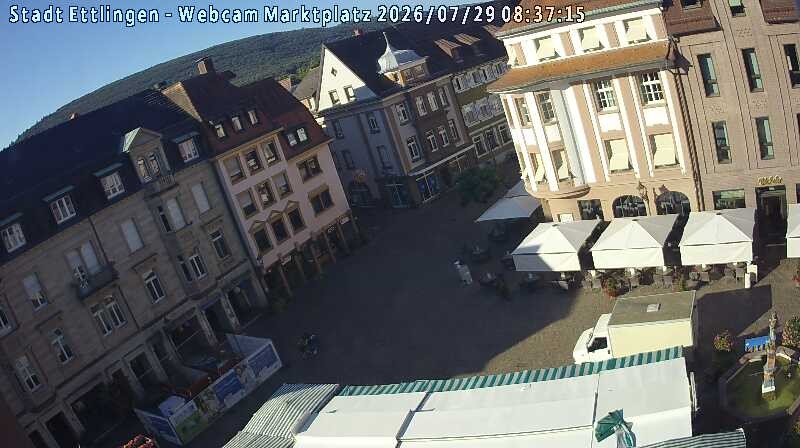 Archiv Foto Webcam Blick auf den Marktplatz Ettlingen