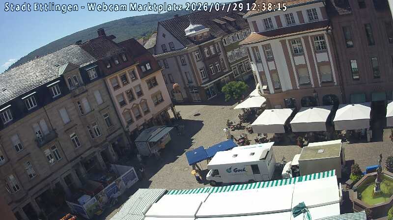 Archiv Foto Webcam Blick auf den Marktplatz Ettlingen