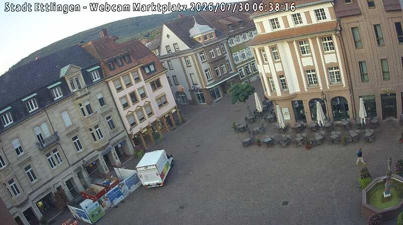 Archiv Foto Webcam Blick auf den Marktplatz Ettlingen