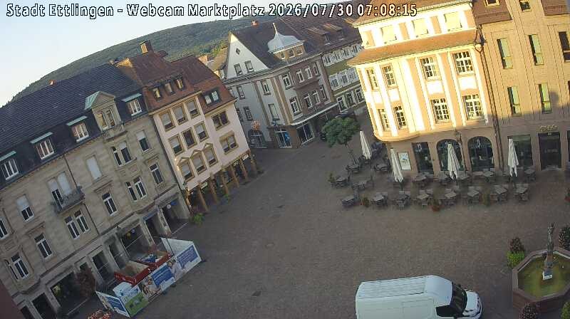 Archiv Foto Webcam Blick auf den Marktplatz Ettlingen