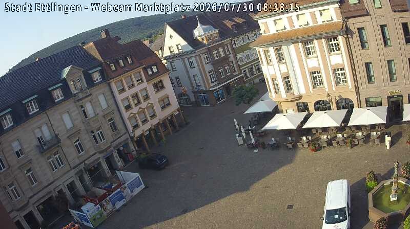 Archiv Foto Webcam Blick auf den Marktplatz Ettlingen