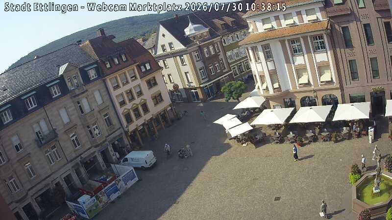 Archiv Foto Webcam Blick auf den Marktplatz Ettlingen