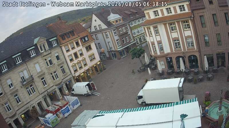 Archiv Foto Webcam Blick auf den Marktplatz Ettlingen