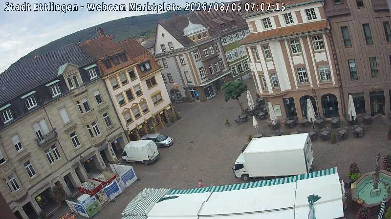 Archiv Foto Webcam Blick auf den Marktplatz Ettlingen