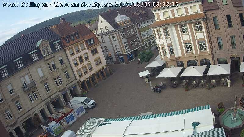 Archiv Foto Webcam Blick auf den Marktplatz Ettlingen