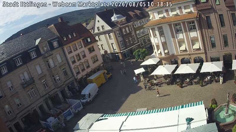 Archiv Foto Webcam Blick auf den Marktplatz Ettlingen