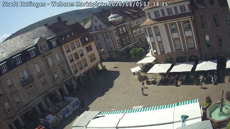 Archiv Foto Webcam Blick auf den Marktplatz Ettlingen