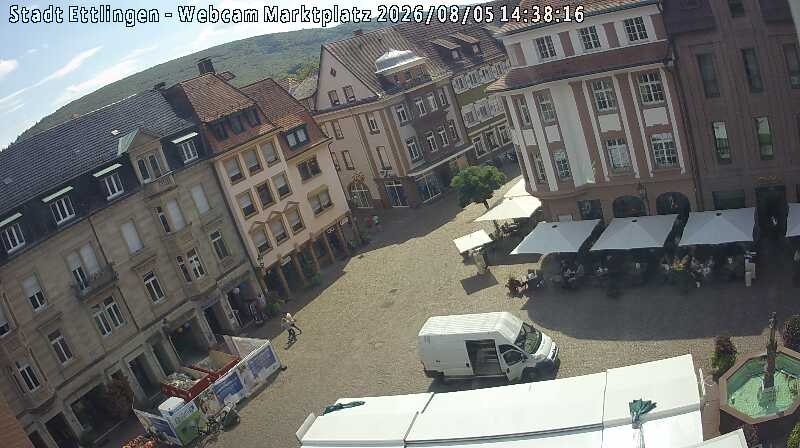 Archiv Foto Webcam Blick auf den Marktplatz Ettlingen