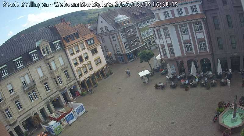 Archiv Foto Webcam Blick auf den Marktplatz Ettlingen