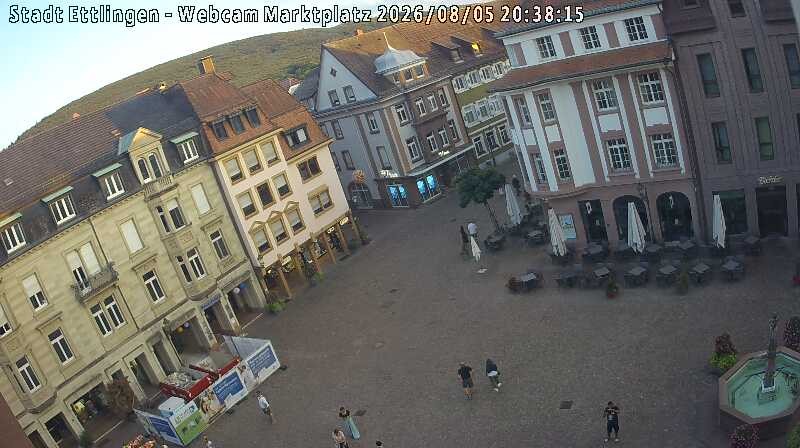 Archiv Foto Webcam Blick auf den Marktplatz Ettlingen