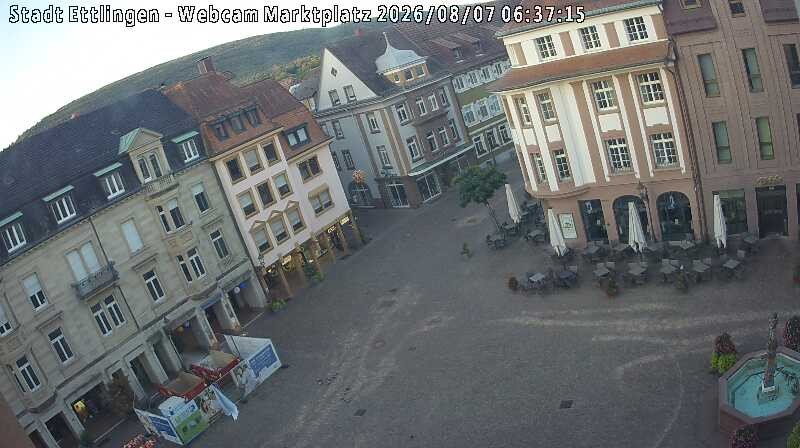 Archiv Foto Webcam Blick auf den Marktplatz Ettlingen