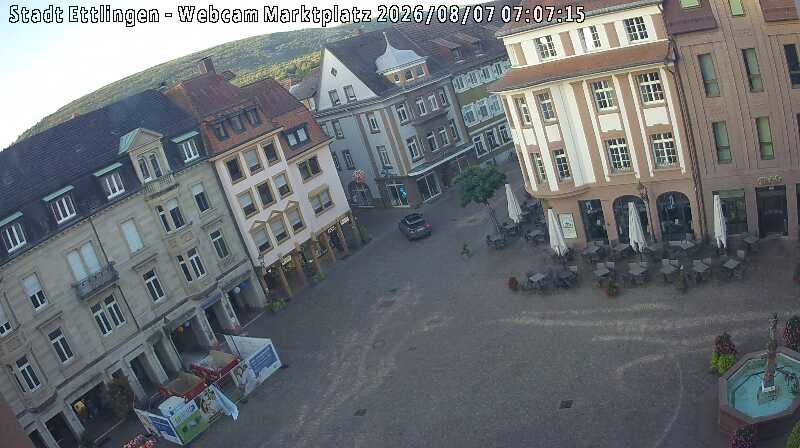 Archiv Foto Webcam Blick auf den Marktplatz Ettlingen