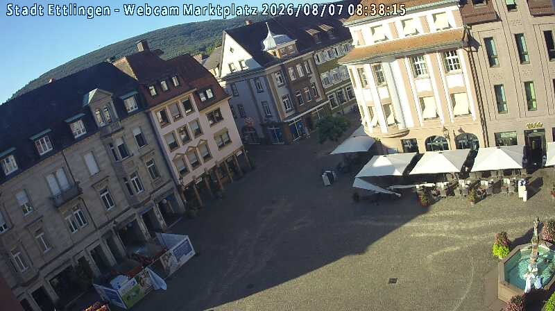 Archiv Foto Webcam Blick auf den Marktplatz Ettlingen
