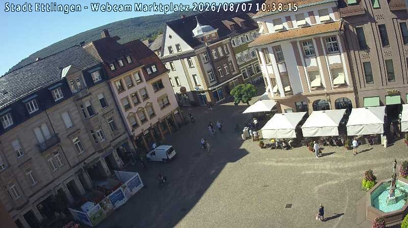 Archiv Foto Webcam Blick auf den Marktplatz Ettlingen