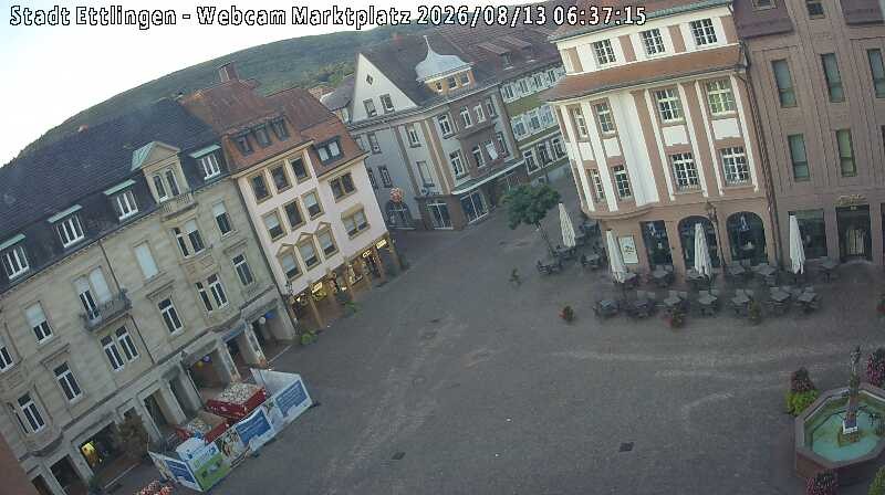 Archiv Foto Webcam Blick auf den Marktplatz Ettlingen