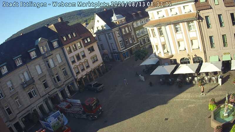 Archiv Foto Webcam Blick auf den Marktplatz Ettlingen