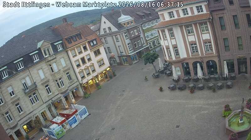 Archiv Foto Webcam Blick auf den Marktplatz Ettlingen