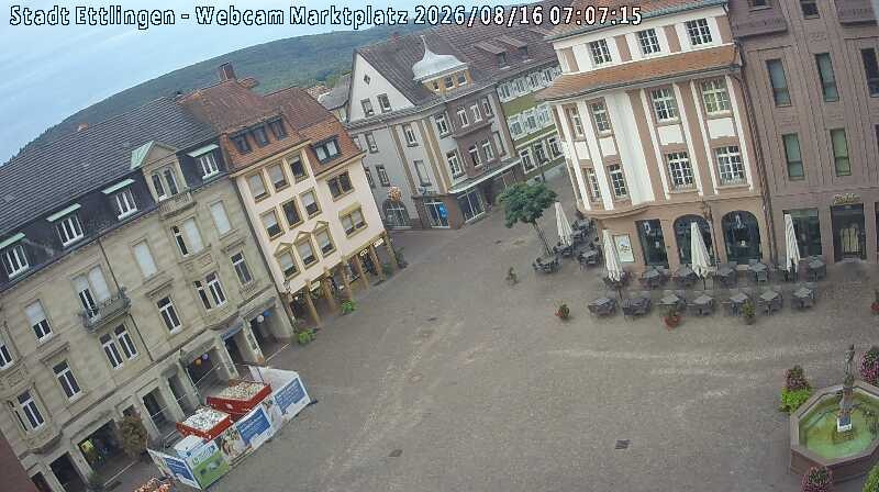 Archiv Foto Webcam Blick auf den Marktplatz Ettlingen