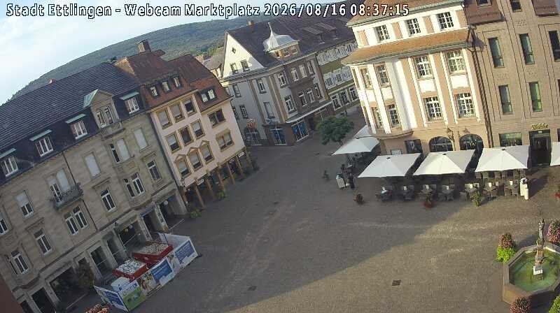 Archiv Foto Webcam Blick auf den Marktplatz Ettlingen