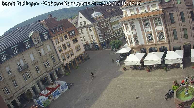 Archiv Foto Webcam Blick auf den Marktplatz Ettlingen