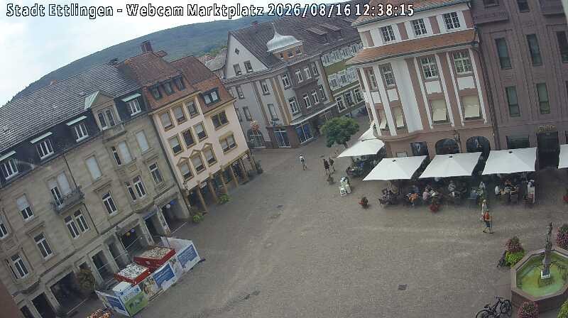 Archiv Foto Webcam Blick auf den Marktplatz Ettlingen