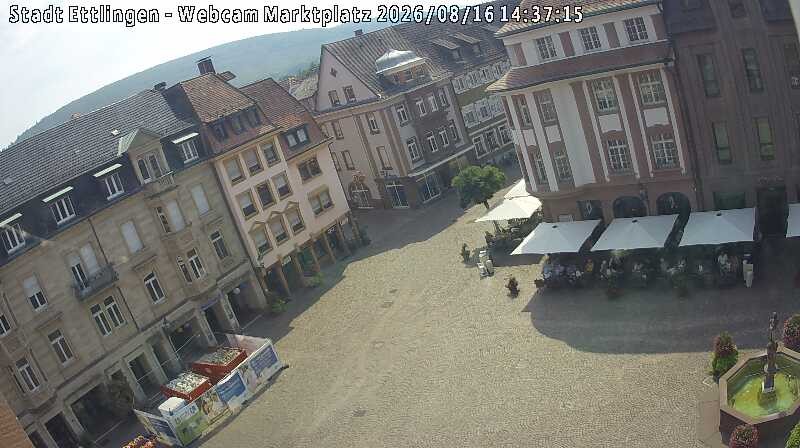 Archiv Foto Webcam Blick auf den Marktplatz Ettlingen