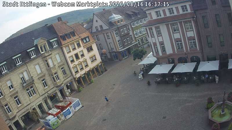 Archiv Foto Webcam Blick auf den Marktplatz Ettlingen