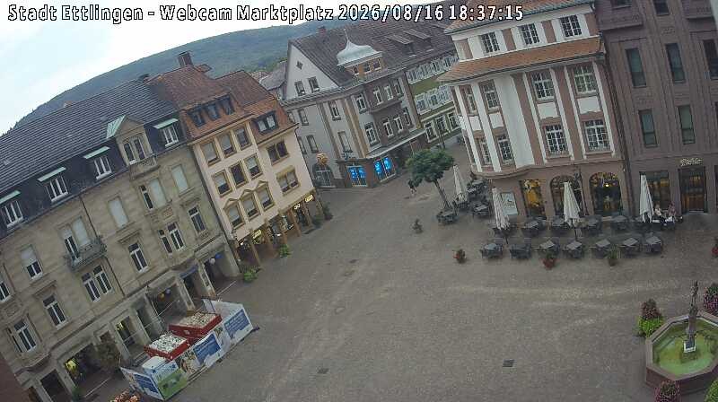 Archiv Foto Webcam Blick auf den Marktplatz Ettlingen
