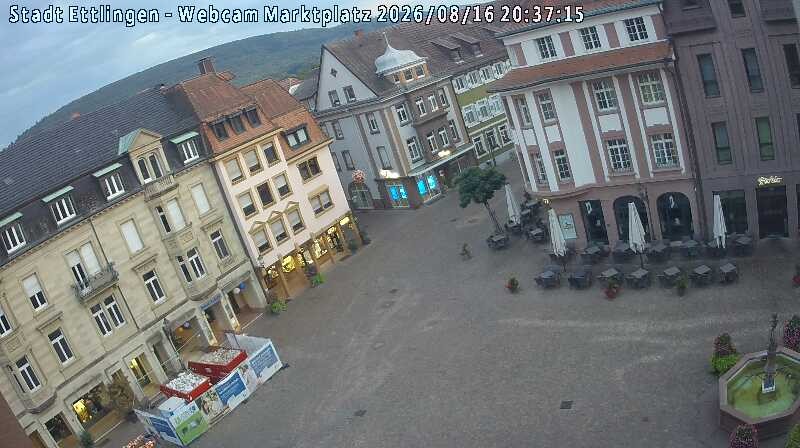Archiv Foto Webcam Blick auf den Marktplatz Ettlingen