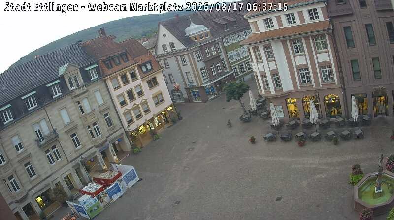 Archived image Webcam Market place in Ettlingen