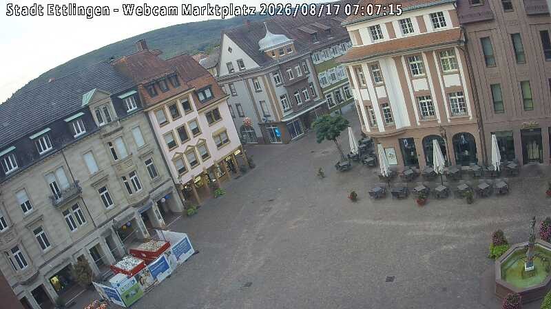 Archived image Webcam Market place in Ettlingen