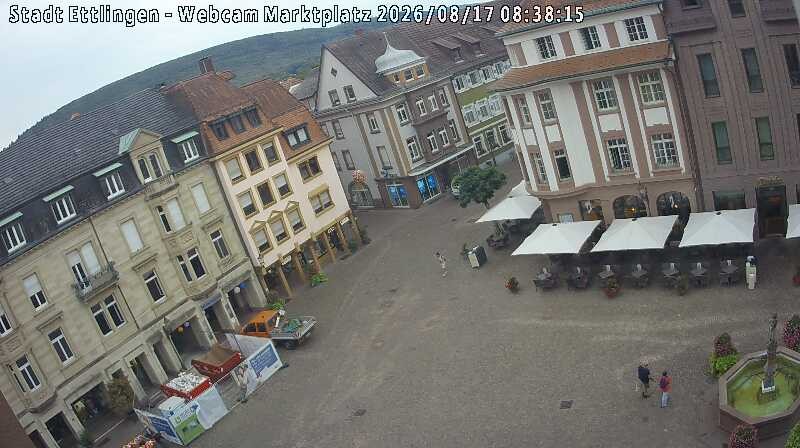 Archived image Webcam Market place in Ettlingen