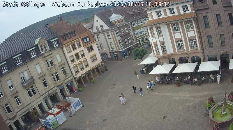 Archived image Webcam Market place in Ettlingen