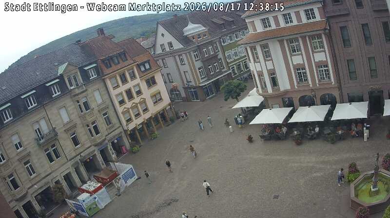 Archived image Webcam Market place in Ettlingen