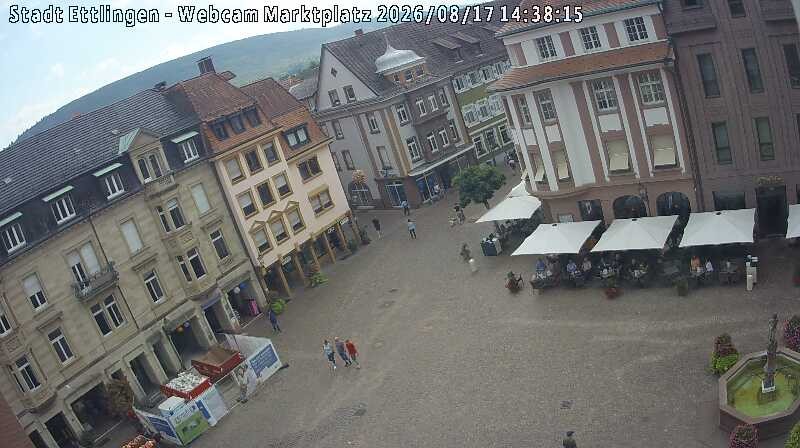 Archived image Webcam Market place in Ettlingen