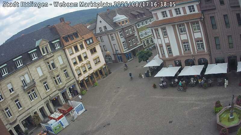 Archived image Webcam Market place in Ettlingen