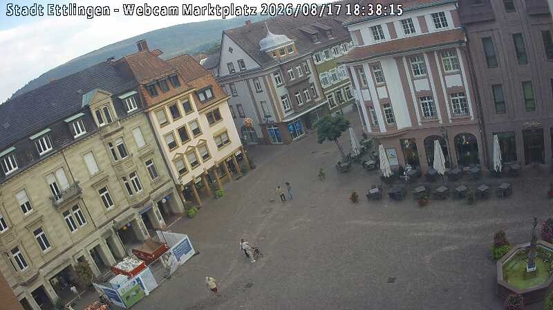 Archived image Webcam Market place in Ettlingen
