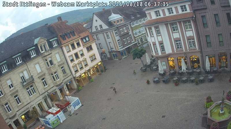 Archiv Foto Webcam Blick auf den Marktplatz Ettlingen