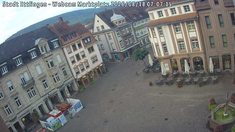 Archiv Foto Webcam Blick auf den Marktplatz Ettlingen