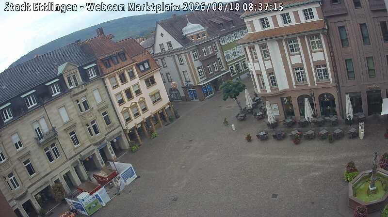 Archiv Foto Webcam Blick auf den Marktplatz Ettlingen