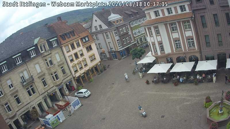 Archiv Foto Webcam Blick auf den Marktplatz Ettlingen